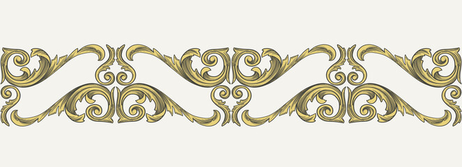 Classical ornament. Baroque swirls. Vector vintage design elements.  - 461720852