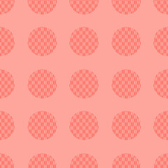 和柄の水玉シームレスパターン　背景素材　赤
