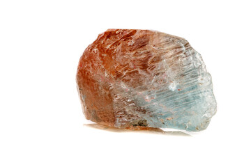 Macro mineral stone Topaz on a white background