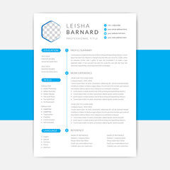 clean resume cv template, modern curriculum vitae, application layout