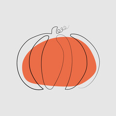 Pumpkin. One line art