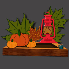 drawings dedicated to the theme of autumn, the first coolness and home warmth