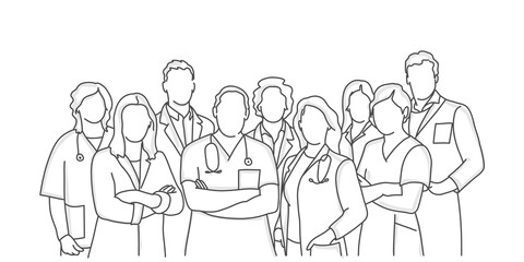 Team of medical workers. Hospital staff.