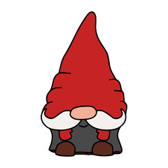 Isolated vector little garden winter holiday fantasy gnomes