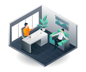 Conversation in the office space for cooperation