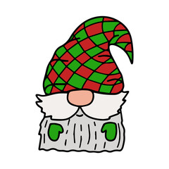 Isolated vector little garden winter holiday fantasy gnomes