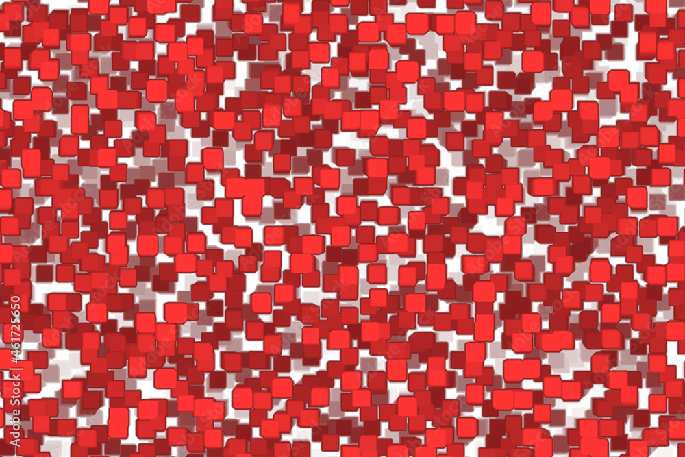 Poster 3d rendering small red cubes abstract digital art background texture pattern design
