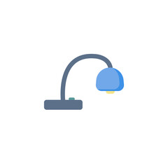 Reading lamp flat icon. table lamp clipart on white background.