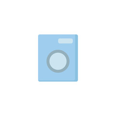 Washing machine flat icon. Washing machine clipart on white background.