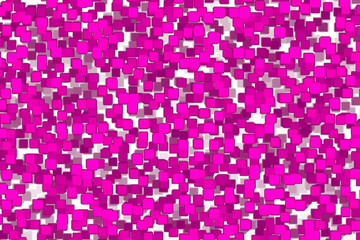 3D Rendering Small Pink Cubes Abstract Digital Art Background Texture Pattern Design