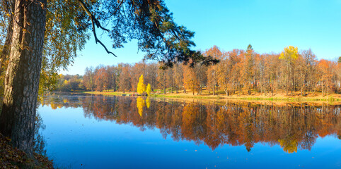 Autumn landscape with lake