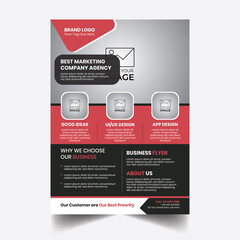 Fototapeta premium Best Marketing Company Agency Creative Flyer Design Template 