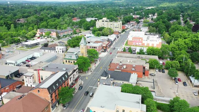 Aerial scene of Dundas, Ontario, Canada 4K