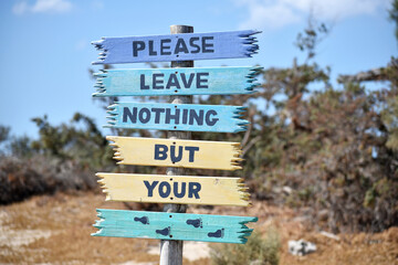 Colorful sign with message 