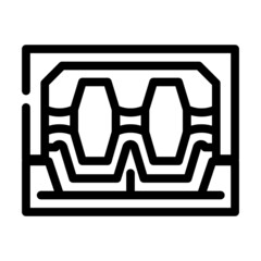 industrial machine for metal part production line icon vector. industrial machine for metal part production sign. isolated contour symbol black illustration