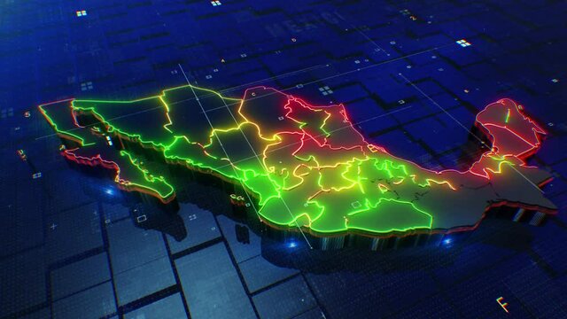 Mexico map digital 4k 