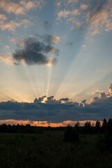 sunset over the city