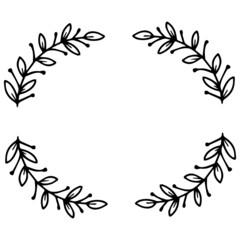 New Year's wreath frame of branches. Decoration for Christmas.