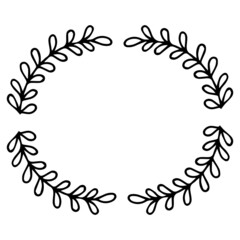 New Year's wreath frame of branches. Decoration for Christmas.