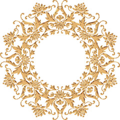 3D-image gold chrome modern central  ornament for ceiling decoration