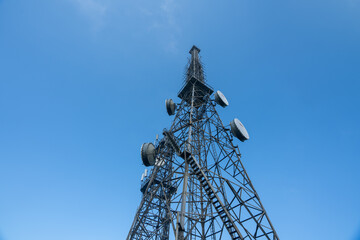 Signal tower on the top of the mountain