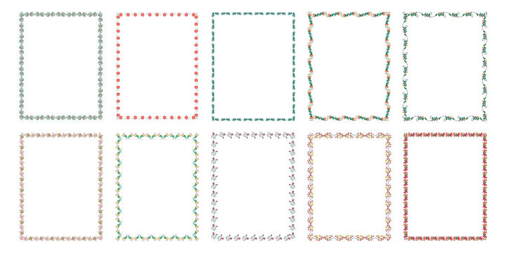 borders and frames (Flowers and leaves) colorful Can be adapted to a wide range of applications such as cards, photo frames, book covers, worksheets, web, wedding cards, backgrounds, digital prints.