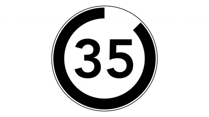 40秒のシンプルなカウントダウンタイマー（白背景）