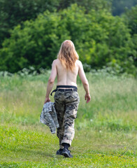 A man with long hair