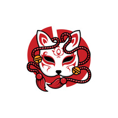 Japanese kitsune mask, Vector illustration eps.10