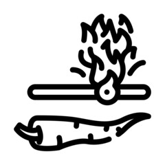 spicy vegetable burn scale line icon vector. spicy vegetable burn scale sign. isolated contour symbol black illustration