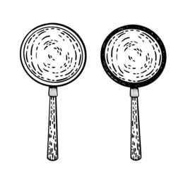 Magnifying vector glass, loupe, lens hand drawn sketch in engraved scribble style isolated on white background.