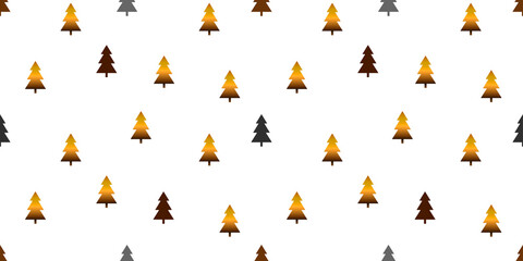 Seamless pattern for Christmas. Merry Christmas. Silhouettes of golden Christmas trees. For printing holiday packaging, textiles, printing.

