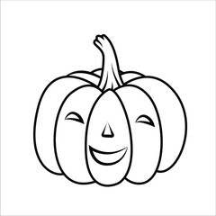 Halloween coloring book page pumpkin