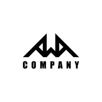 Initial Letter A and W and A AWA. Unique modern geometric creative elegant letter A and W shape Bridge logo template. Vector icon.