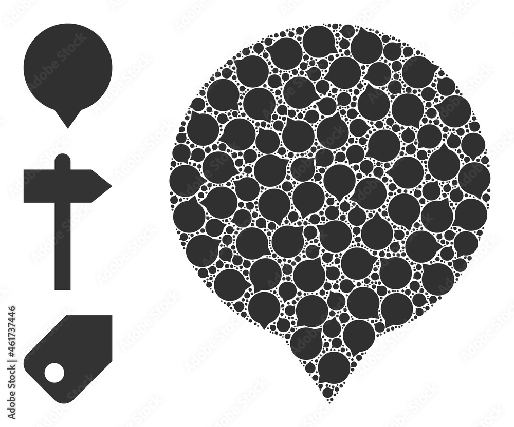 Poster itself recursive collage banner. vector banner collage is done from randomized itself banner parts. 