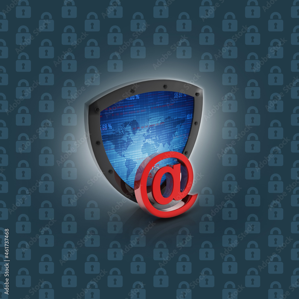 Poster 3d rendering spam shield