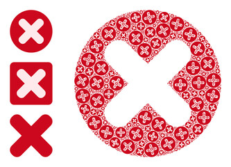 Fototapeta premium Itself recursion collage cancel. Vector cancel collage is formed with repeating itself cancel elements. Abstract design.