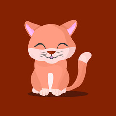 Vector illustration of cute cat animals