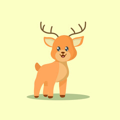 Vector illustration of cute deer forest animals