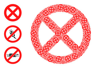 Obraz premium Itself fractal mosaic banned. Vector banned fractal is constructed with scattered itself banned icons. Abstract design.