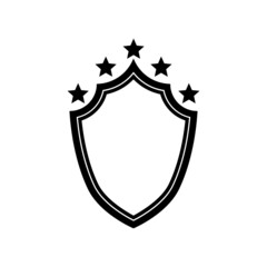 Obraz premium Shield with stars icon isolated on white background