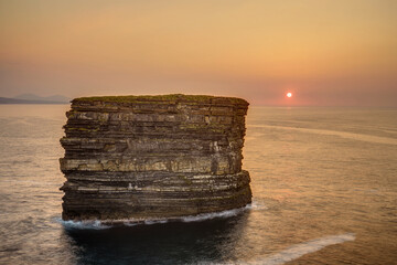 Downpatrick Head in Ballycastle in Co. Mayo during sunset Dún Briste sea stack Cliffs