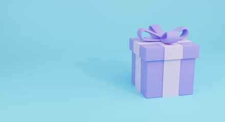 gift box banner 3d render illustration