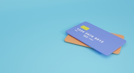 credit card 3d render illustration