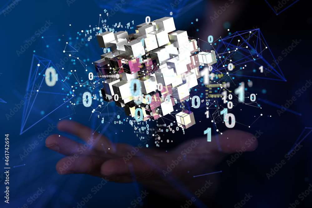 Poster big data cloud digital 3d