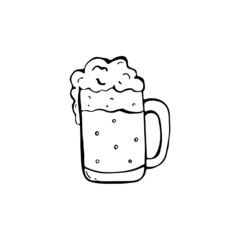 Beer Mug Doodle Images. Hand drawn element for web design, stationery, poster, flyer, logo