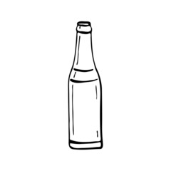 Doodle beer bottles. Hand drawn element for web design, stationery, poster, flyer, logo