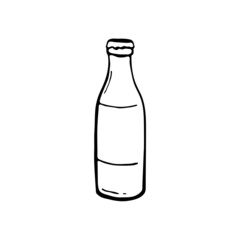 Doodle beer bottles. Hand drawn element for web design, stationery, poster, flyer, logo