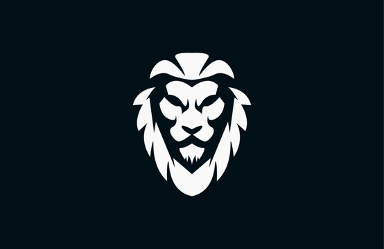 illustration of an lion king face animal premium strength silhouette vector design