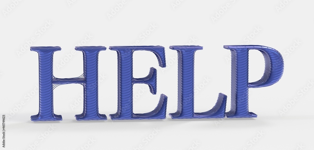 Poster word help and support in 3d